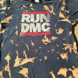 Hand made acid washed run dmc shirt size large